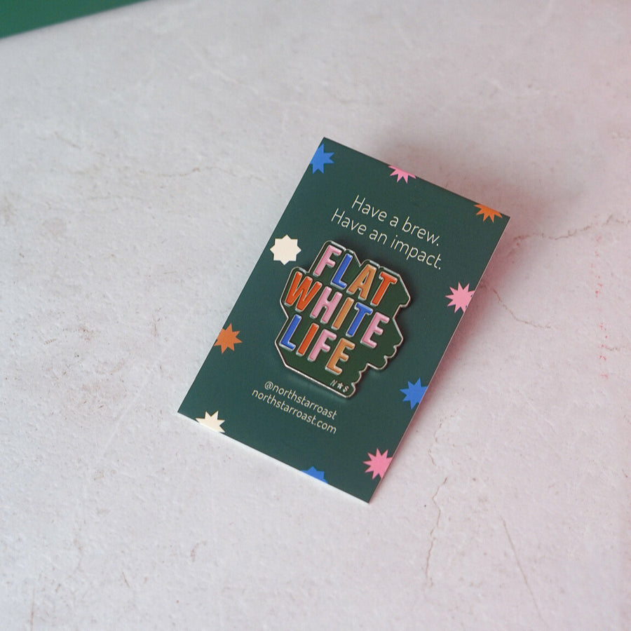 Flat White Life Enamel Pin Badge