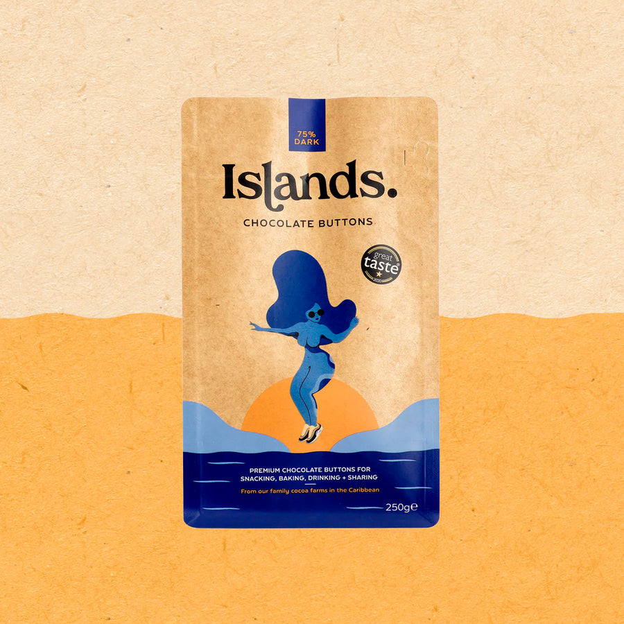 Islands – 75% Dark Chocolate Buttons (250g)